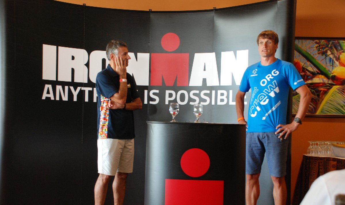 Thomas Dieckhoff, Ironman Euroopa, Lähis-Ida ja Aafrika juht ning Ain-Alar Juhanson, triatloniklubi TriSmile juht ja Ironman 70.3 Otepää peakorraldaja.
