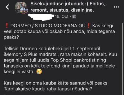 Kuvatõmmis Facebooki postitusest