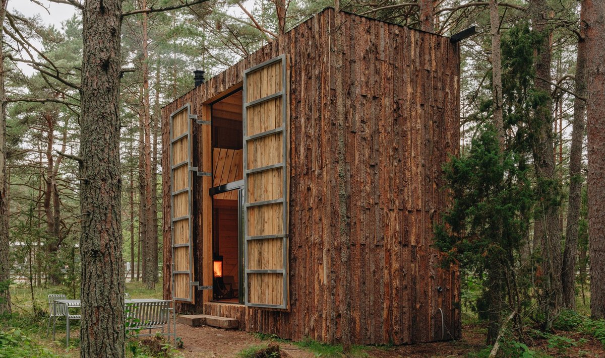 Tänu elavast puidust fassaadile sulandub väike maamaja keskkonda.