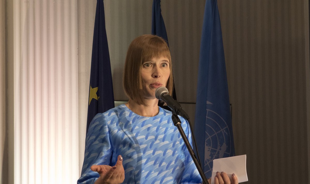 President Kersti Kaljulaid Nwe Yorgis ÜRO peasekretäri Antonio Guterres'iga