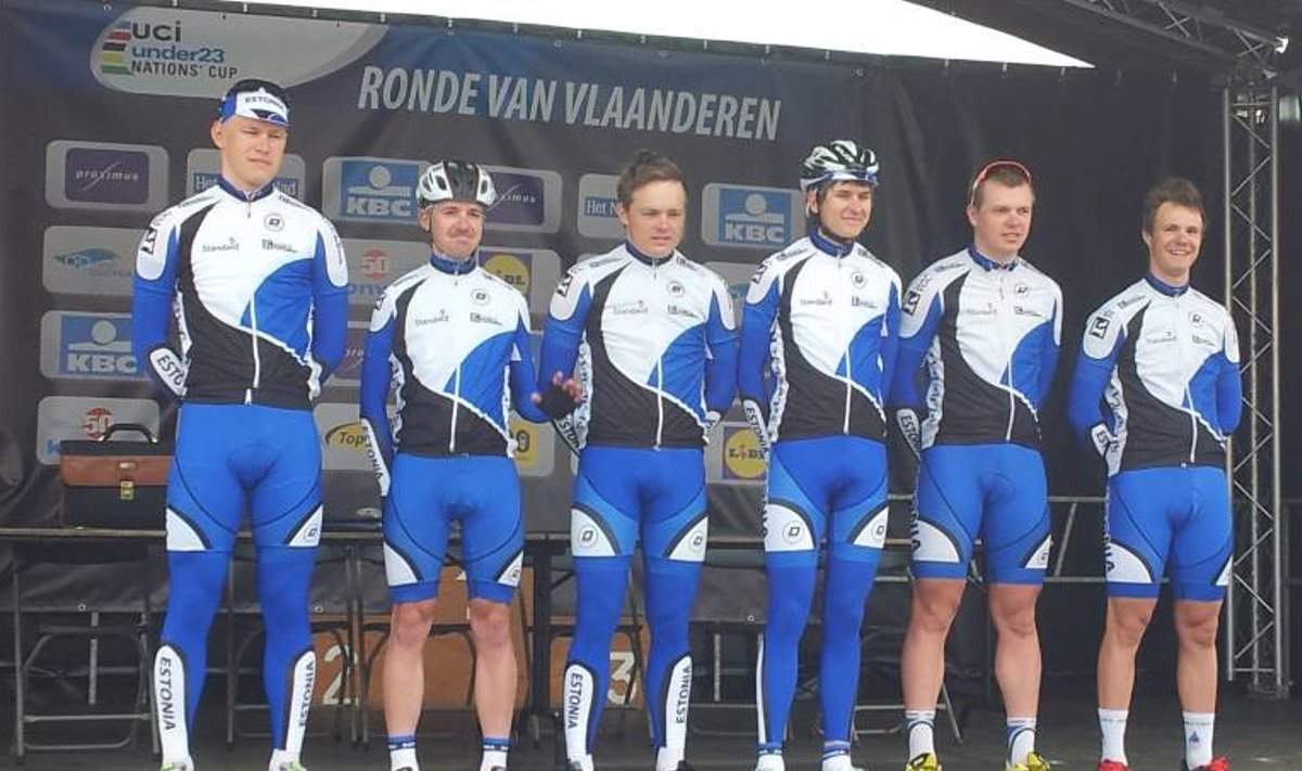 Eesti U23 koondis Ronde van Vlaandereni allkirjapoodiumil