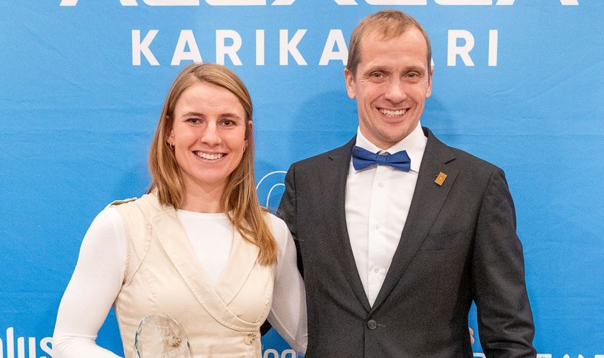 Kaidi Kivioja võitis 12. aastat järjest Eesti parima naistriatleedi tiitli. Fotol Kaidi Kivioja ja Marko Albert.