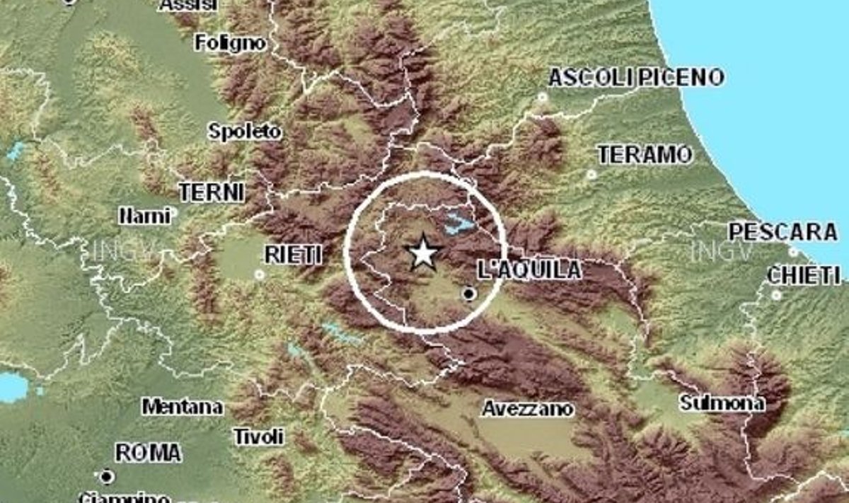 Kaardil on näha maavärina epitsenter.