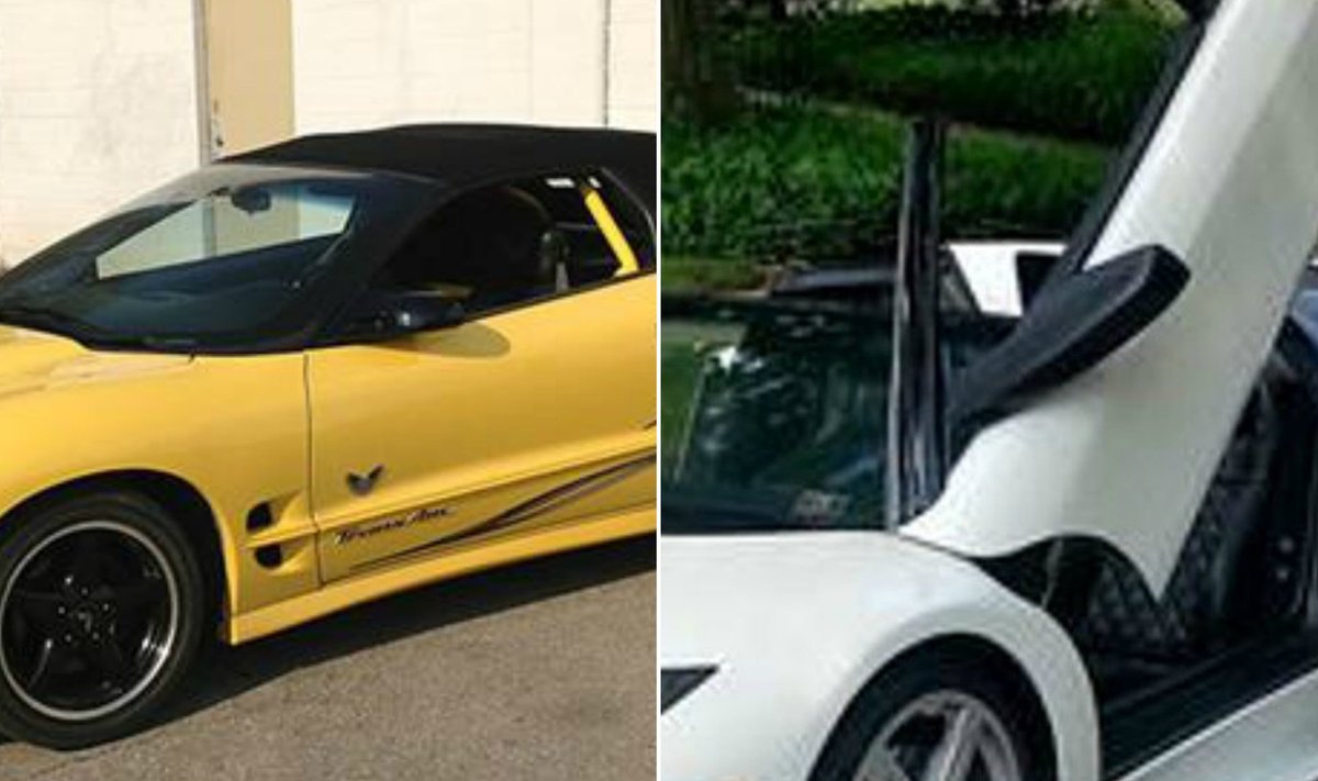 2008. aasta Lamborghini Murcielago (paremal) ja 2002. aasta Pontiac Trans Am.